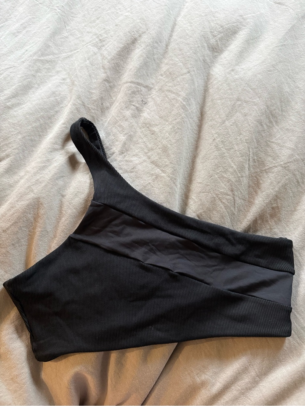 Black One-Shoulder Women's Bikini Top